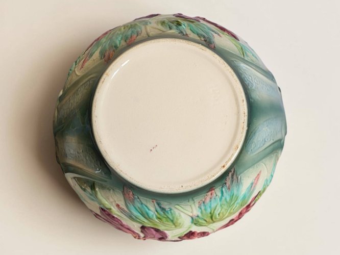 Cache-pot Art Nouveau en faïence de Longchamp