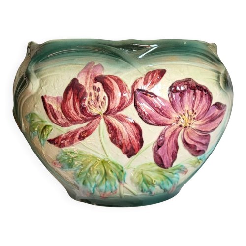 Cache-pot Art Nouveau en faïence de Longchamp