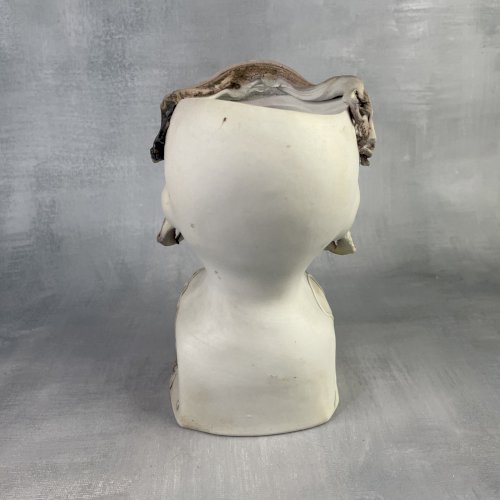 Cache pot buste tête enfant bébé par Philippe LEGER en porcelaine biscuit