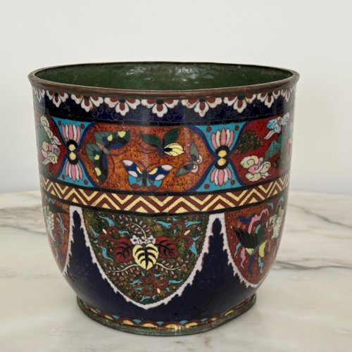 Cache-pot cloisonné Japon fin du XIXe M4047