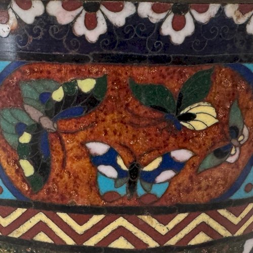 Cache-pot cloisonné Japon fin du XIXe M4047