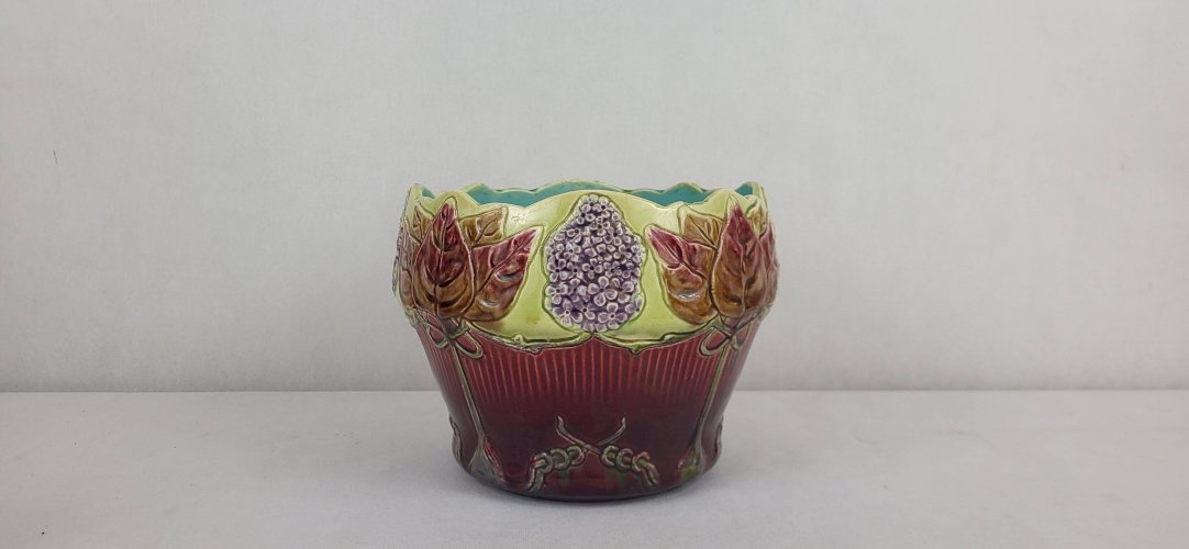 Cache Pot en barbotine Art Nouveau