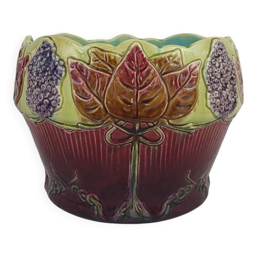 Cache-pot en barbotine Art Nouveau