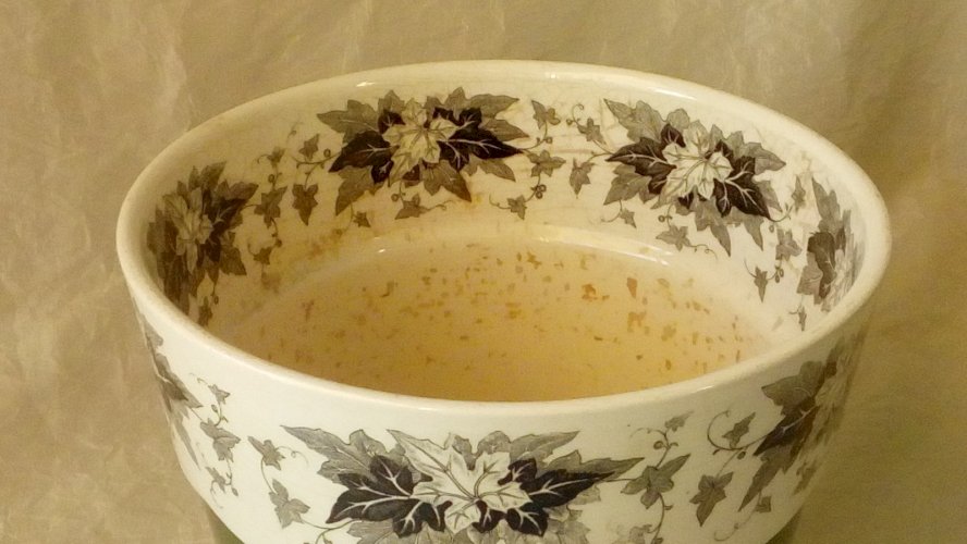 CACHE POT EN FAIENCE DECOR FEUILLES DE LIERRE VILLEROY & BOCH MODELE NUBIA*