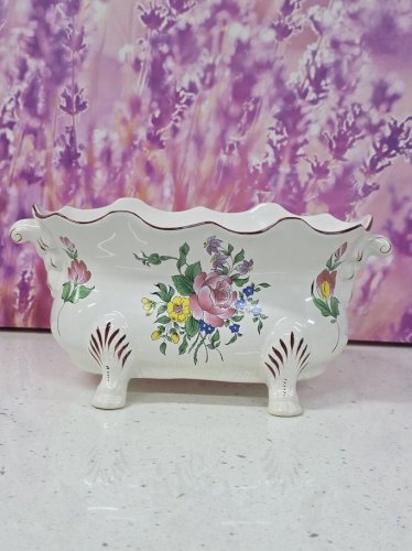 cache-pot jardinière faïence KG lunéville motif réverbère