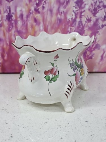 cache-pot jardinière faïence KG lunéville motif réverbère