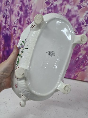 cache-pot jardinière faïence KG lunéville motif réverbère