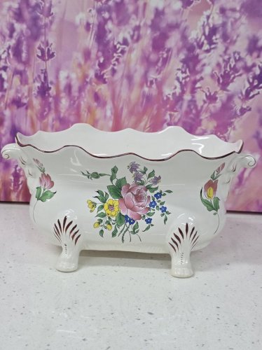 cache-pot jardinière faïence KG lunéville motif réverbère