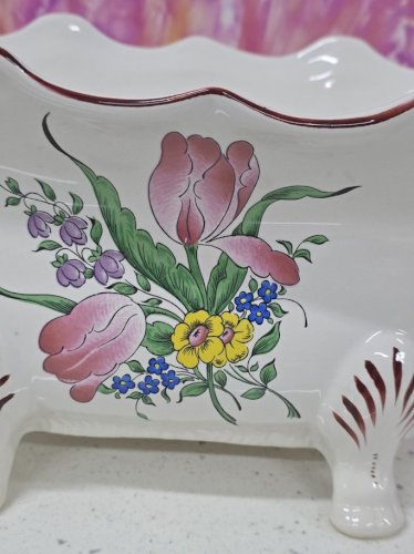 cache-pot jardinière faïence KG lunéville motif réverbère