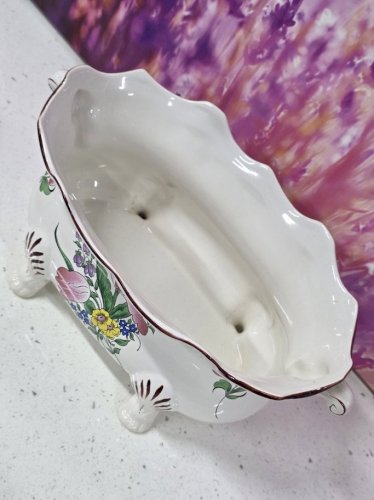 cache-pot jardinière faïence KG lunéville motif réverbère