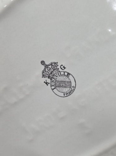 cache-pot jardinière faïence KG lunéville motif réverbère