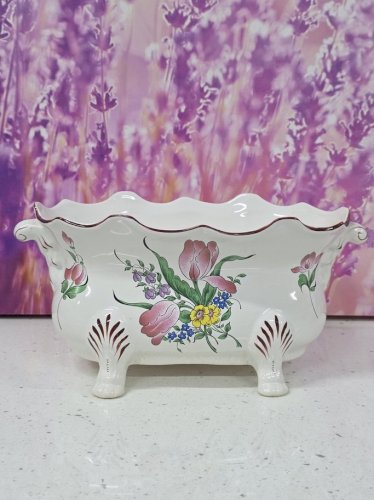 cache-pot jardinière faïence KG lunéville motif réverbère