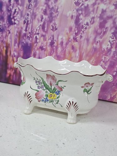 cache-pot jardinière faïence KG lunéville motif réverbère