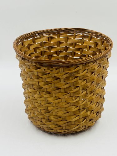 Cache pot vintage en osier tressé