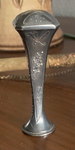 cachet sceau ancien Argent 2 poinçons naturaliste art nouveau libellule papillon