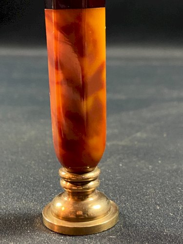 Cachet vierge sceau en agate couleur ambre et onyx