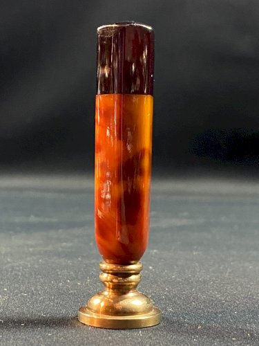 Cachet vierge sceau en agate couleur ambre et onyx