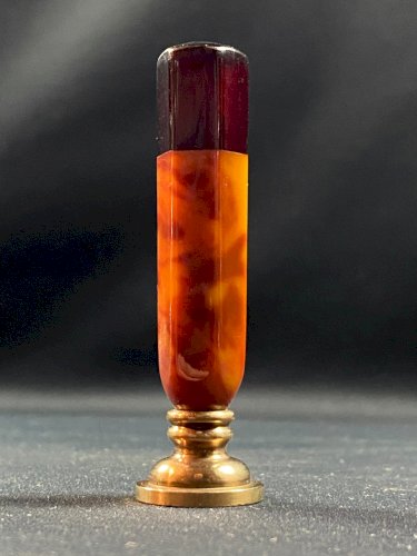 Cachet vierge sceau en agate couleur ambre et onyx