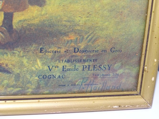 * CADEAU PUBLICITAIRE CHROMO PUBLICITE EPICERIE DROGUERIE en GROS COGNAC 1900 D