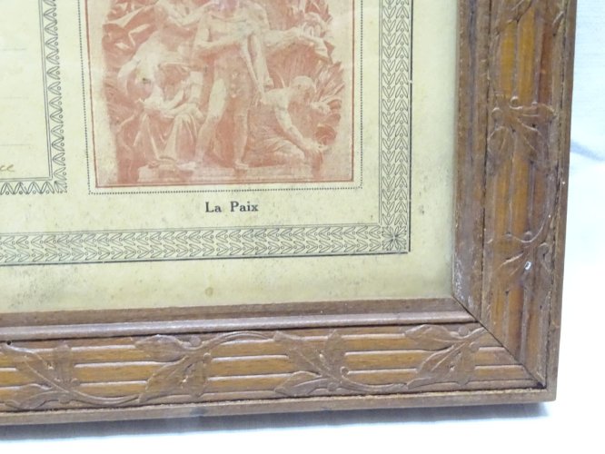 -CADRE ANCIEN COMMEMORATIF 2 MEDAILLES SOLDAT AU 83e R.I. GRANDE GUERRE 14/18  D