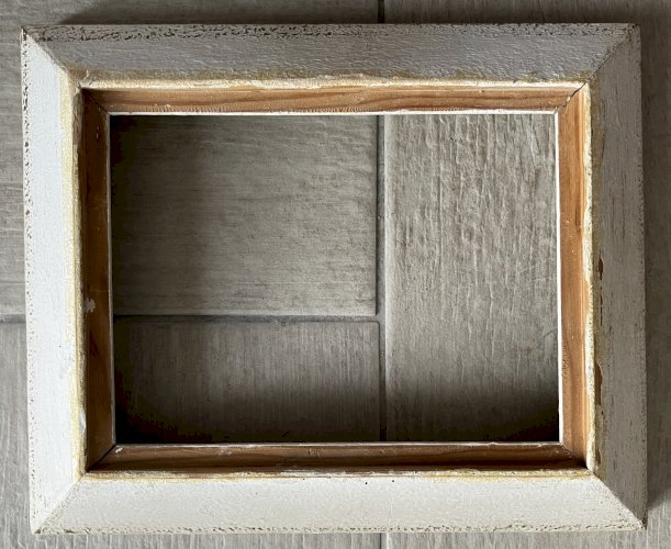 cadre ancien montparnasse bois patine feuillure 21x16 cm