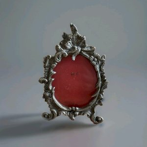 Cadre ancien XIXe siècle en laiton doré & bois – petit format 11×7,5 cm