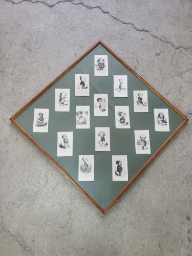 CADRE AVEC 15 CARTES BINETTES NADAR GASPARD FELIX TOURNACHON 1820-1910