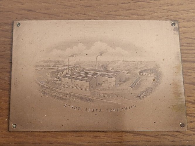 CADRE AVEC 6 PLAQUES D'IMPRIMERIE ANCIENNE JOHN BAKER ROTHERHAM