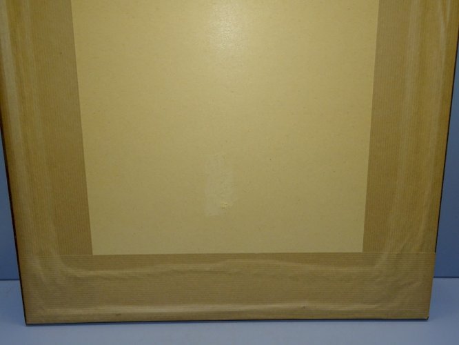 -CADRE AVEC BRODERIE SUR SOIE VASE AVEC FLEURS MULTICOLORES déco VINTAGE    D