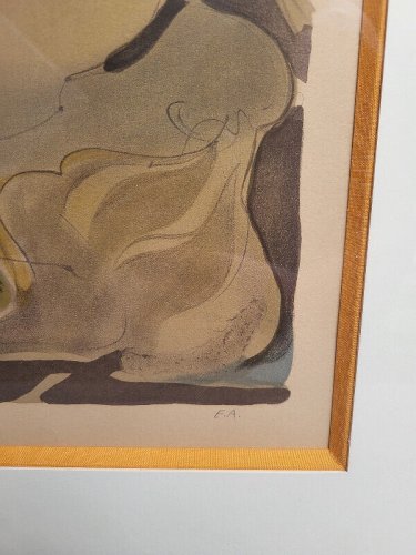 CADRE AVEC LITHOGRAPHIE CAMILLE HILAIRE NU