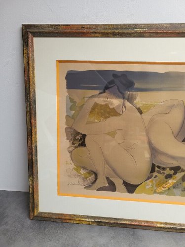 CADRE AVEC LITHOGRAPHIE CAMILLE HILAIRE NU