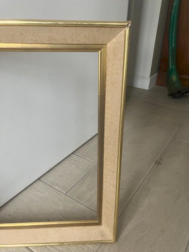 cadre bois dore et toile feuillure 46x35 cm