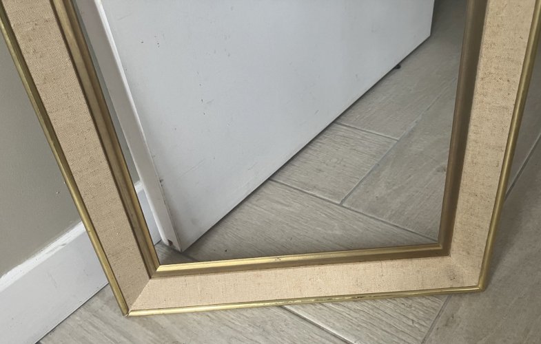 cadre bois dore et toile feuillure 46x35 cm