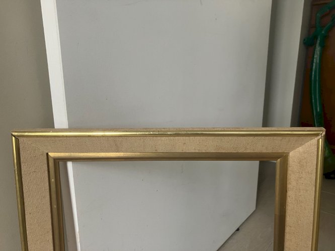 cadre bois dore et toile feuillure 46x35 cm