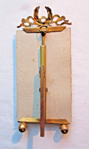 Cadre bronze Napoléon III à poser, porte-photo noeud Louis XVI, 2 pieds boule n2