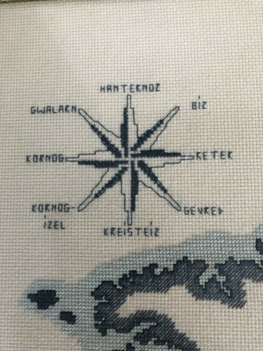 Cadre canevas broderie  bREIZH BRETAGNE vintage Bretonne broder couture