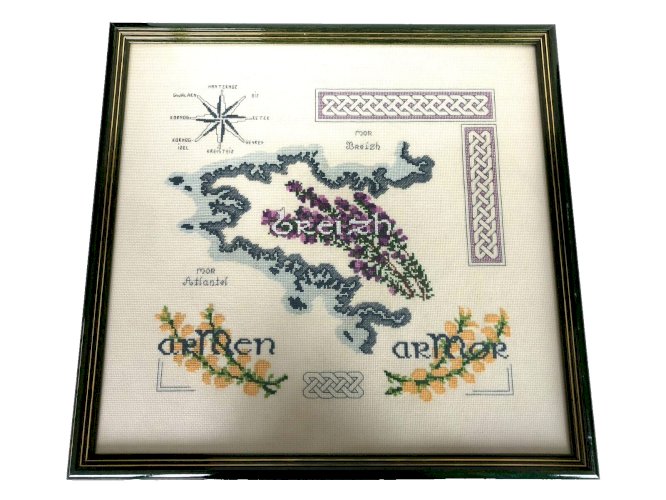 Cadre canevas broderie  bREIZH BRETAGNE vintage Bretonne broder couture