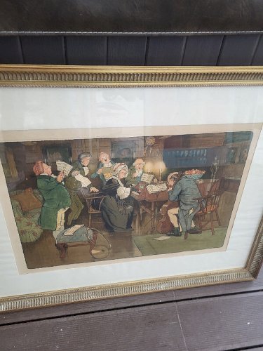 CADRE DORE AVEC LITHOGRAPHIE DE CECIL ALDIN