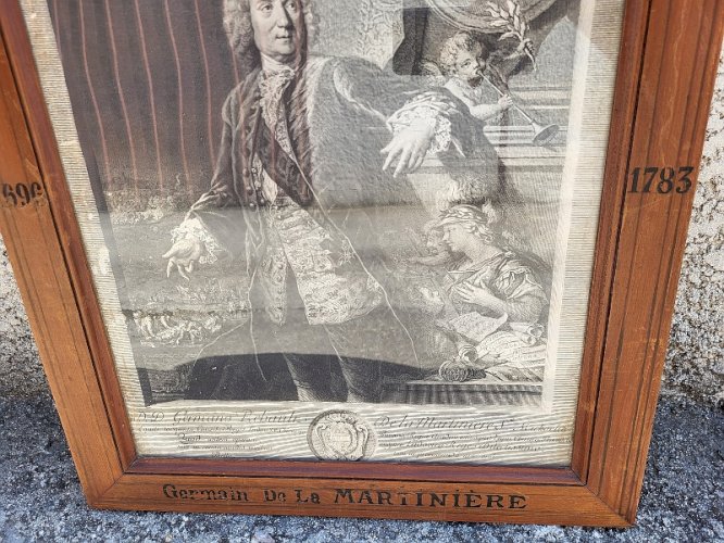 CADRE EN BOIS GRAVURE DE GERMAIN PICHAULT DE LA MARTINIERE
