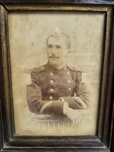 CADRE EN BOIS PHOTO D'UN SOLDAT MILITAIRE