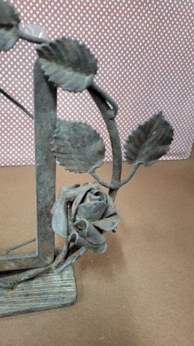 CADRE EN FER FORGE ET VERRE ART DECO