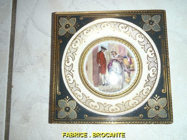 CADRE EN PORCELAINE PEINTE CRIES OF LONDON FINE BLACK CHERRIES