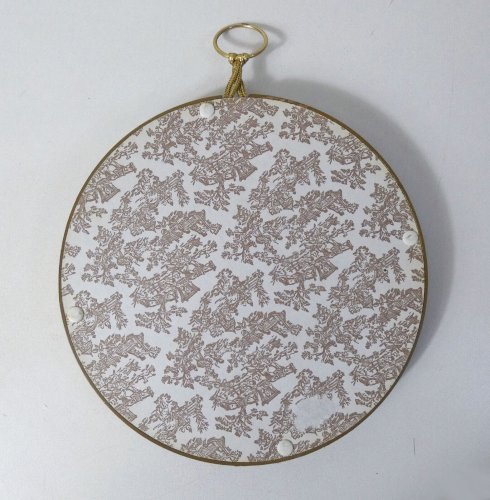 Cadre en verre bombé fleurs séchées vintage