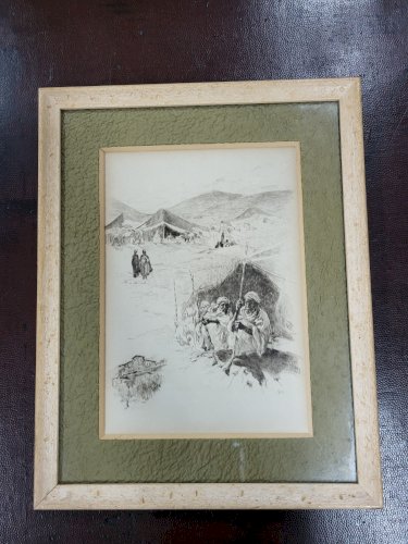 CADRE GRAVURE DE HENRI LE RICHE MAROC 1932 N° 1