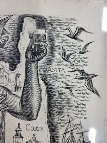 CADRE GRAVURE DECARIS ALBERT "LES VINS DE CORSE"