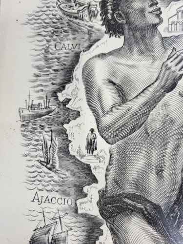 CADRE GRAVURE DECARIS ALBERT "LES VINS DE CORSE"