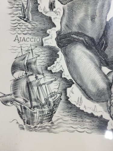 CADRE GRAVURE DECARIS ALBERT "LES VINS DE CORSE"