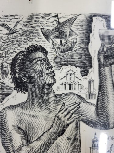 CADRE GRAVURE DECARIS ALBERT "LES VINS DE CORSE"