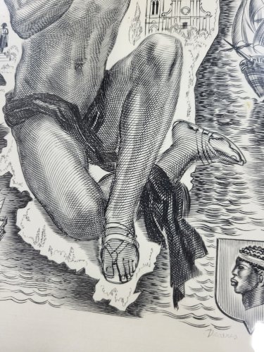 CADRE GRAVURE DECARIS ALBERT "LES VINS DE CORSE"