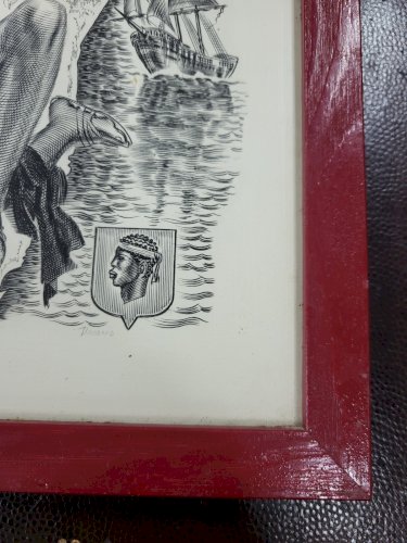 CADRE GRAVURE DECARIS ALBERT "LES VINS DE CORSE"